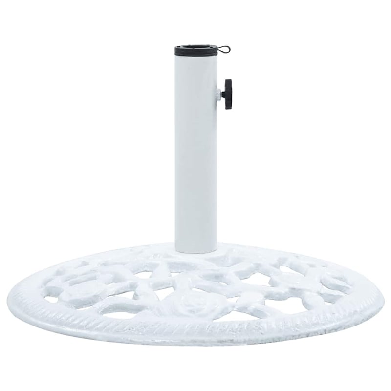 Afuera Living Cast Iron Floral Umbrella Base in White