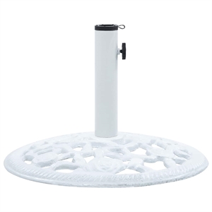 Afuera Living Cast Iron Floral Umbrella Base in White