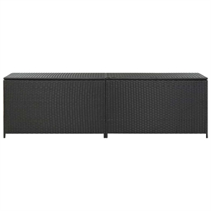 Afuera Living Poly Rattan Storage Chest with Steel Frame in Black