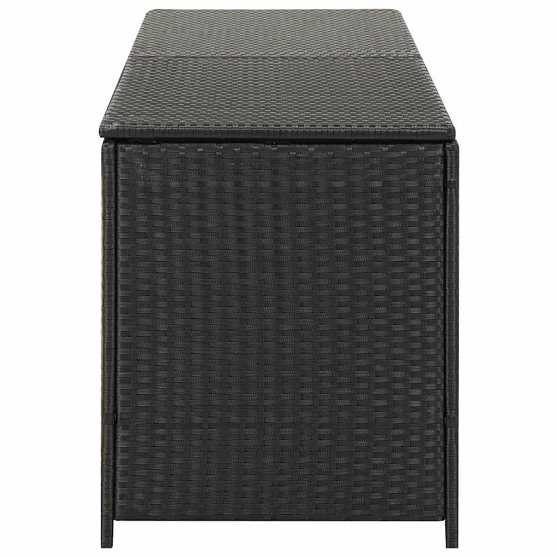 Afuera Living Poly Rattan Storage Chest with Steel Frame in Black