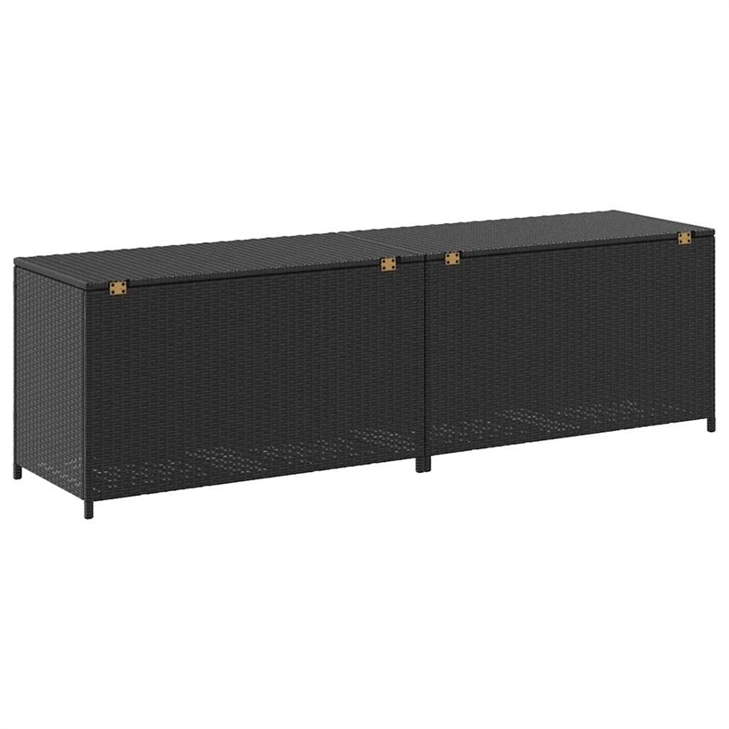 Afuera Living Poly Rattan Storage Chest with Steel Frame in Black