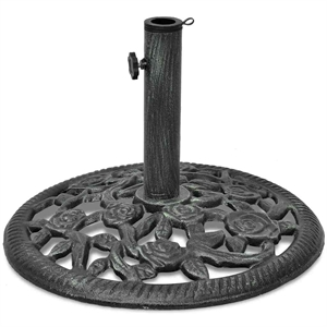 Afuera Living Decorative Cast Iron Umbrella Stand in Black Green