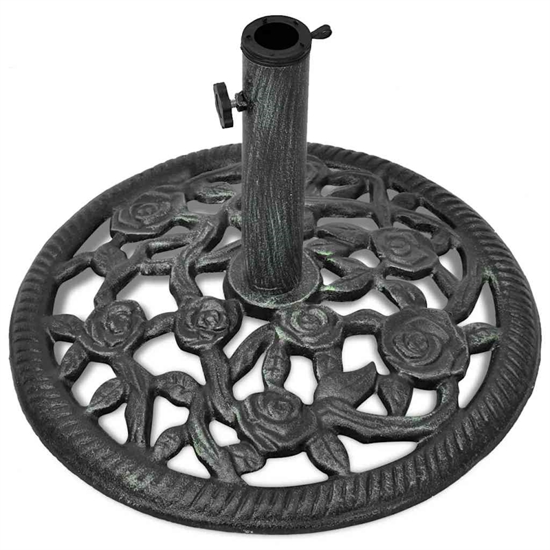 Afuera Living Decorative Cast Iron Umbrella Stand in Black Green
