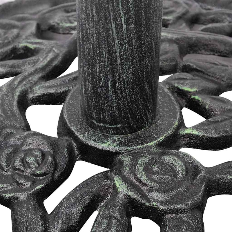 Afuera Living Decorative Cast Iron Umbrella Stand in Black Green