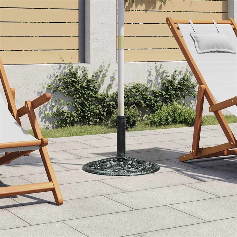 Afuera Living Decorative Cast Iron Umbrella Stand in Black Green