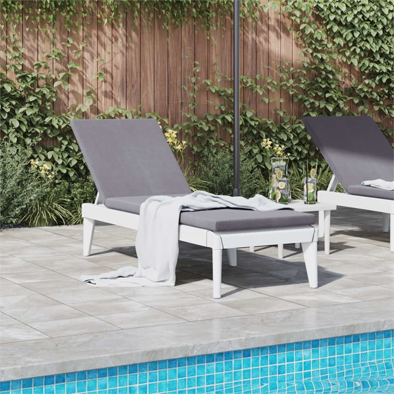 Afuera Living Height-Adjustable Polypropylene Sun Lounger in White