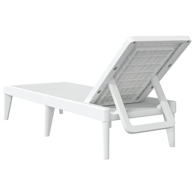 Afuera Living Height-Adjustable Polypropylene Sun Lounger in White