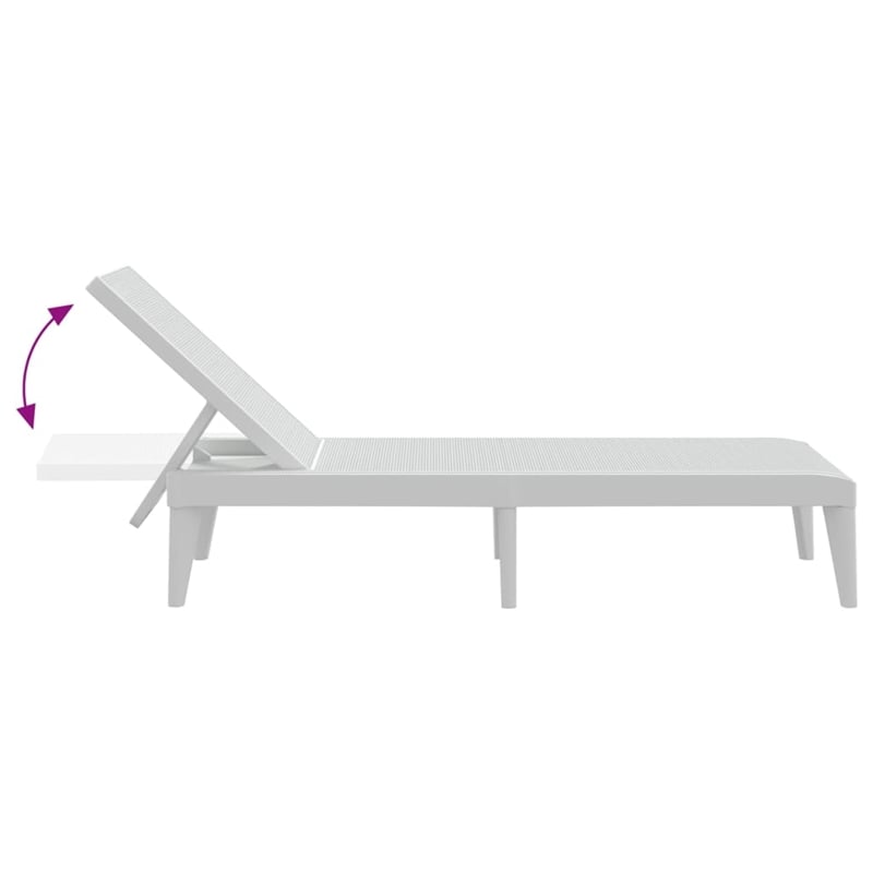 Afuera Living Height-Adjustable Polypropylene Sun Lounger in White