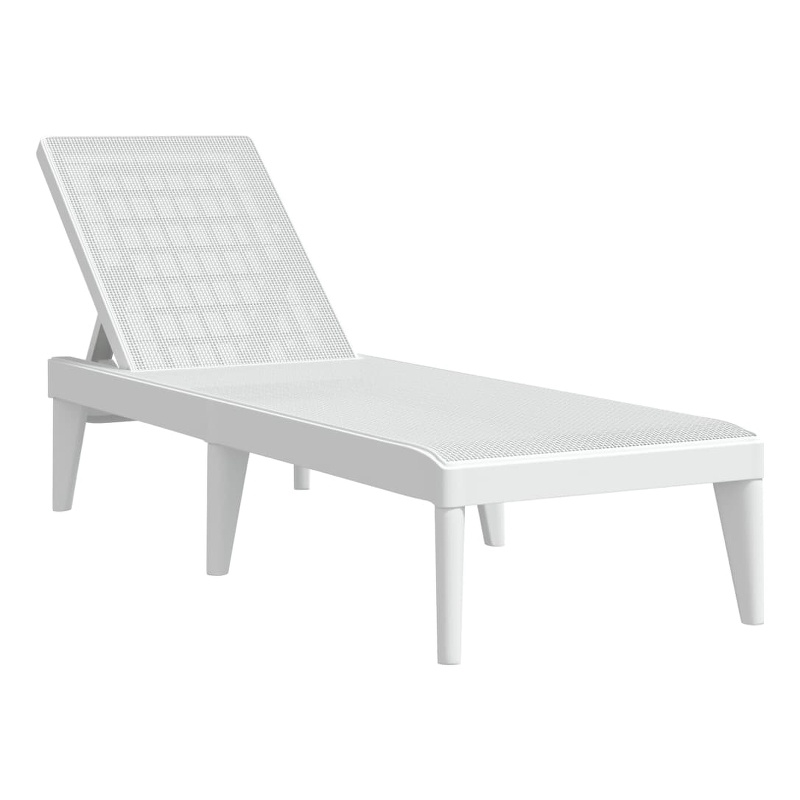 Afuera Living Height-Adjustable Polypropylene Sun Lounger in White