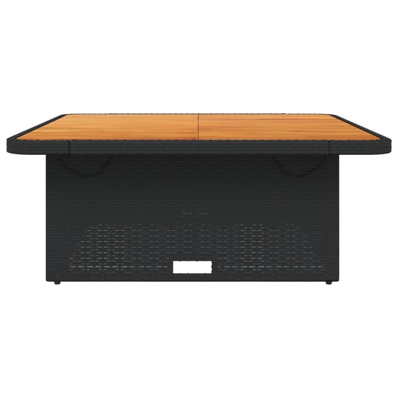 Afuera Living Adjustable PE Rattan Garden Dining Table in Black/Brown