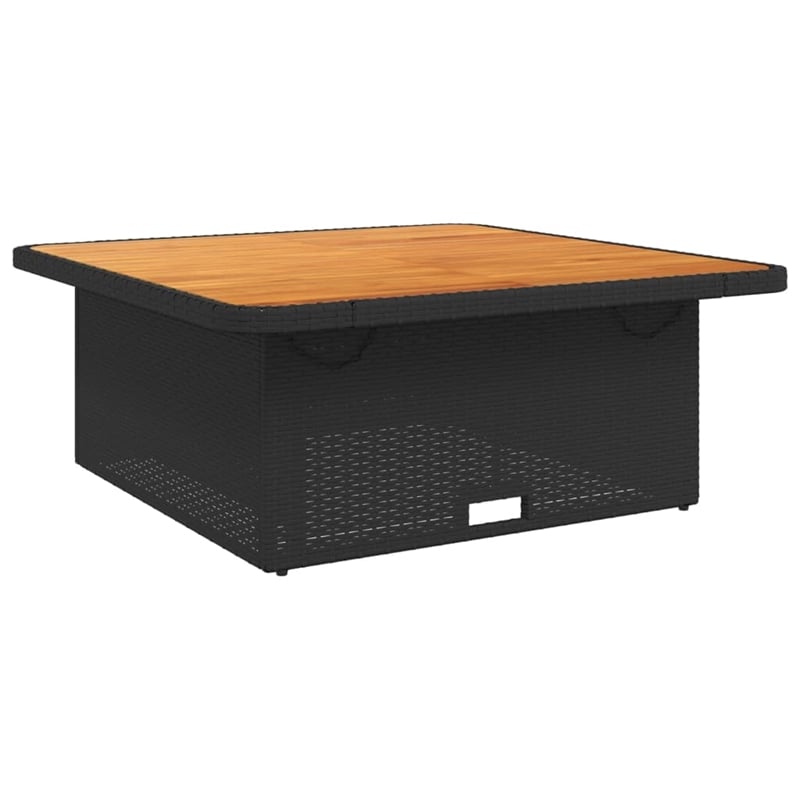 Afuera Living Adjustable PE Rattan Garden Dining Table in Black/Brown