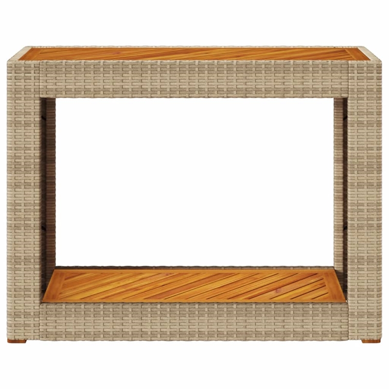 Afuera Living PE Rattan Garden Side Table in Beige and Brown