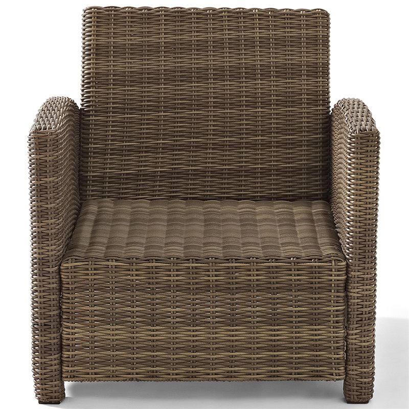 Afuera Living Fabric Patio Chair with Steel Frame in Brown and Navy