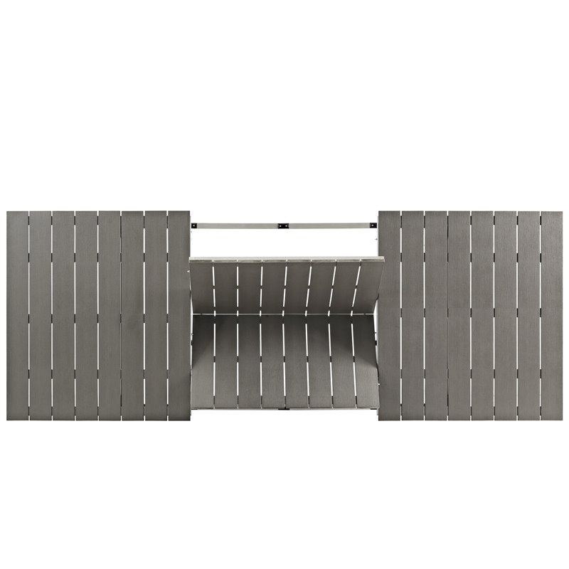 Afuera Living Aluminum Outdoor Patio Dining Table in Silver/Gray