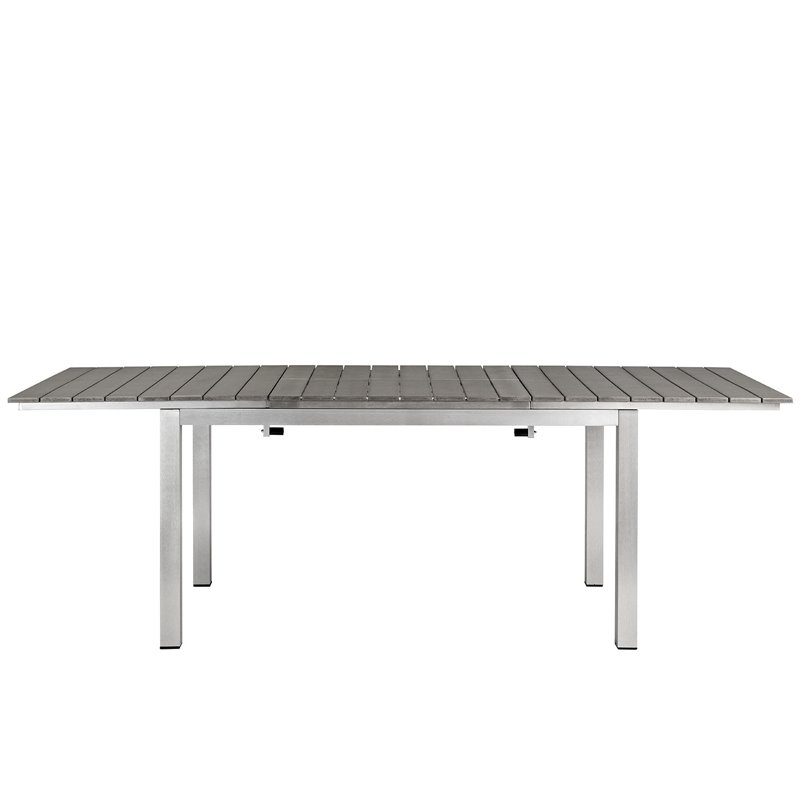 Afuera Living Aluminum Outdoor Patio Dining Table in Silver/Gray