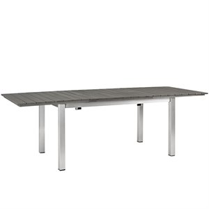 Afuera Living Aluminum Outdoor Patio Dining Table in Silver/Gray