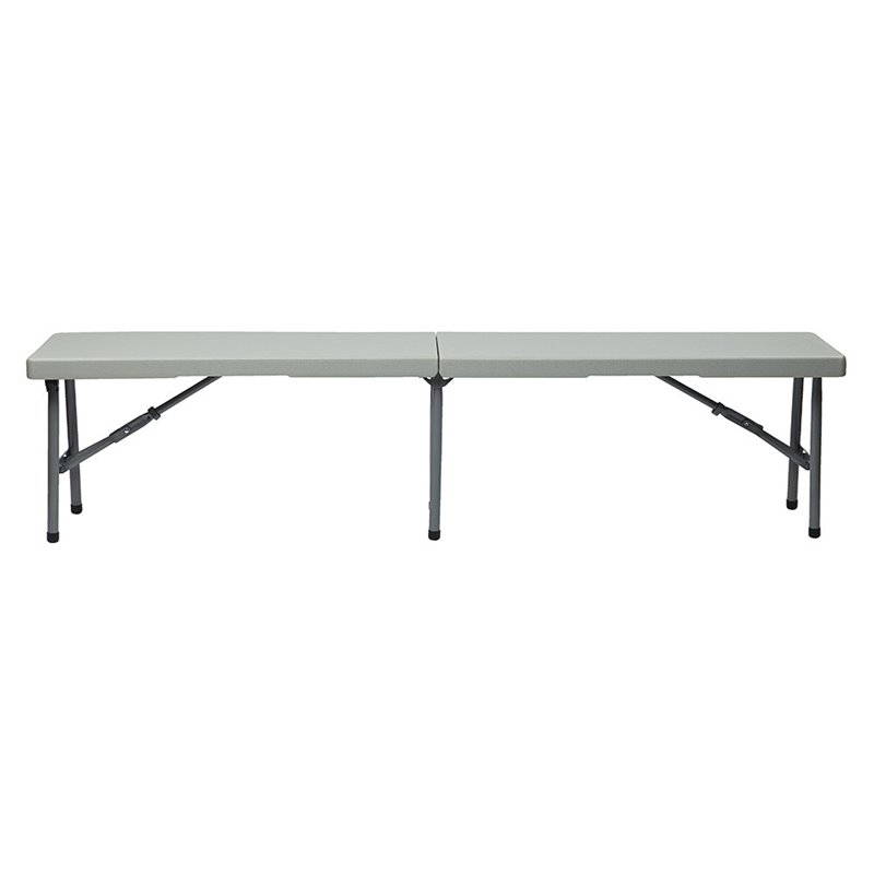 Afuera Living 6' Fold-in-Half Bench with Powder Coated Tubular Frame in Gray