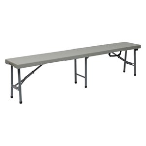 Afuera Living 6' Fold-in-Half Bench with Powder Coated Tubular Frame in Gray
