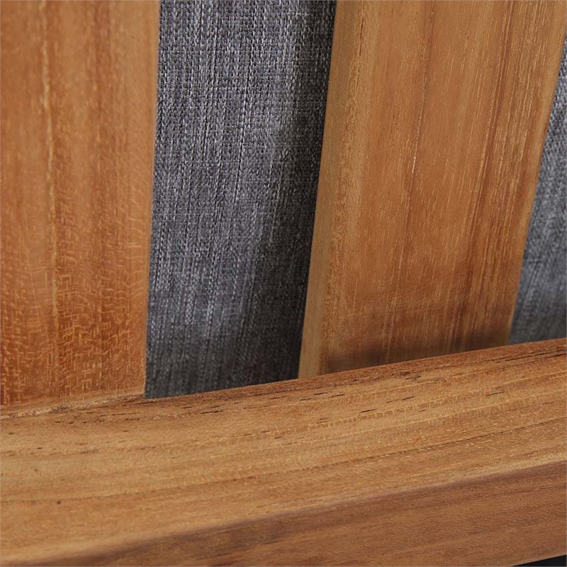 Afuera Living Teak Wood Outdoor Corner Chair in Natural Gray
