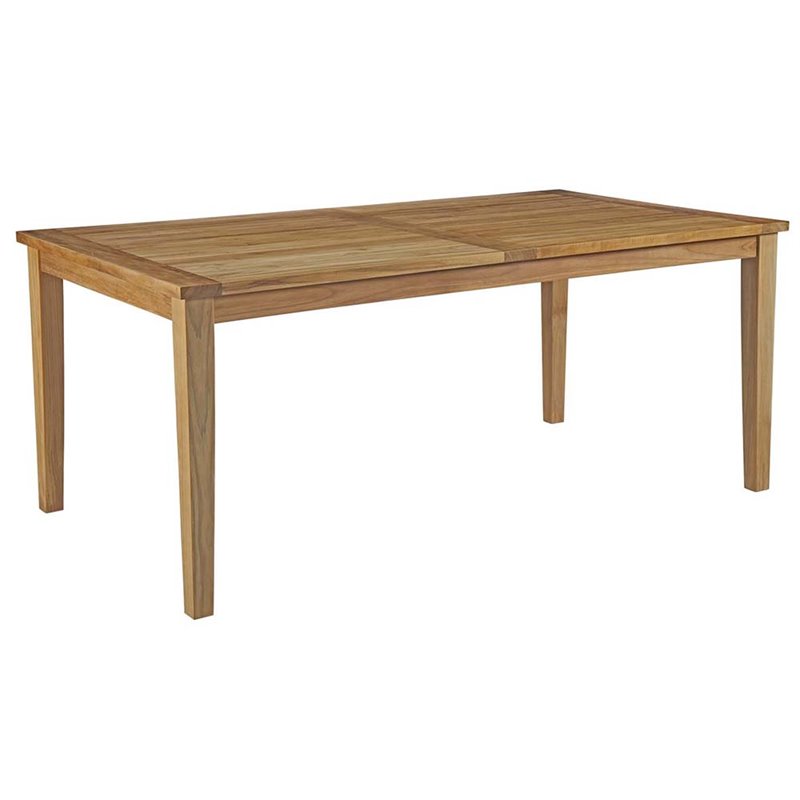 Afuera Living 9-Piece Teak Patio Dining Set in Natural and White