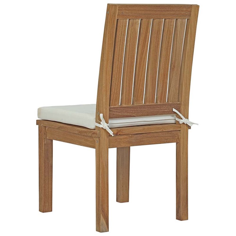 Afuera Living 9-Piece Teak Patio Dining Set in Natural and White