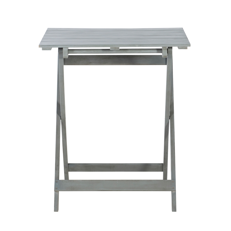 Afuera Living 3-Piece Acacia Foldable Bistro Set in Gray Wash