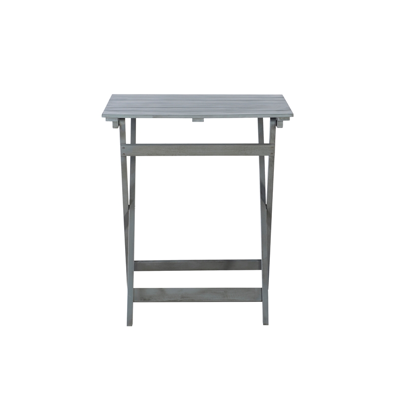 Afuera Living 3-Piece Acacia Foldable Bistro Set in Gray Wash