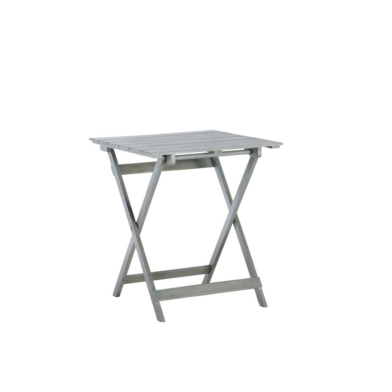 Afuera Living 3-Piece Acacia Foldable Bistro Set in Gray Wash