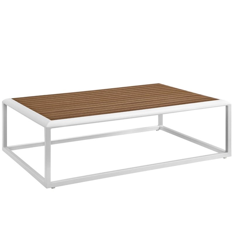 Afuera Living 5-Piece Aluminum Patio Set in White/Gray