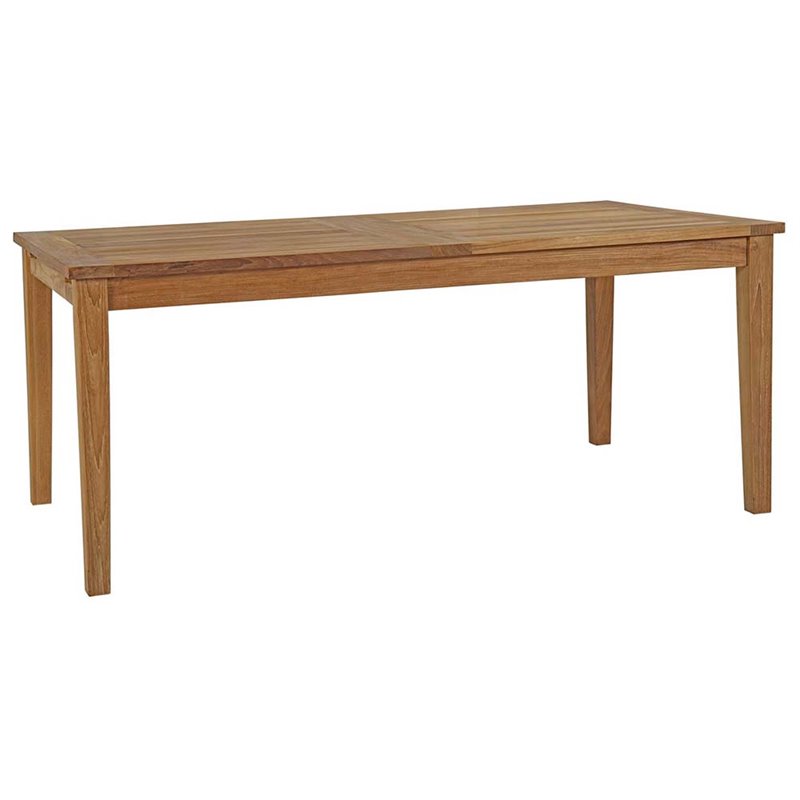 Afuera Living 11-Piece Teak Dining Set with Extension Table in Natural and White