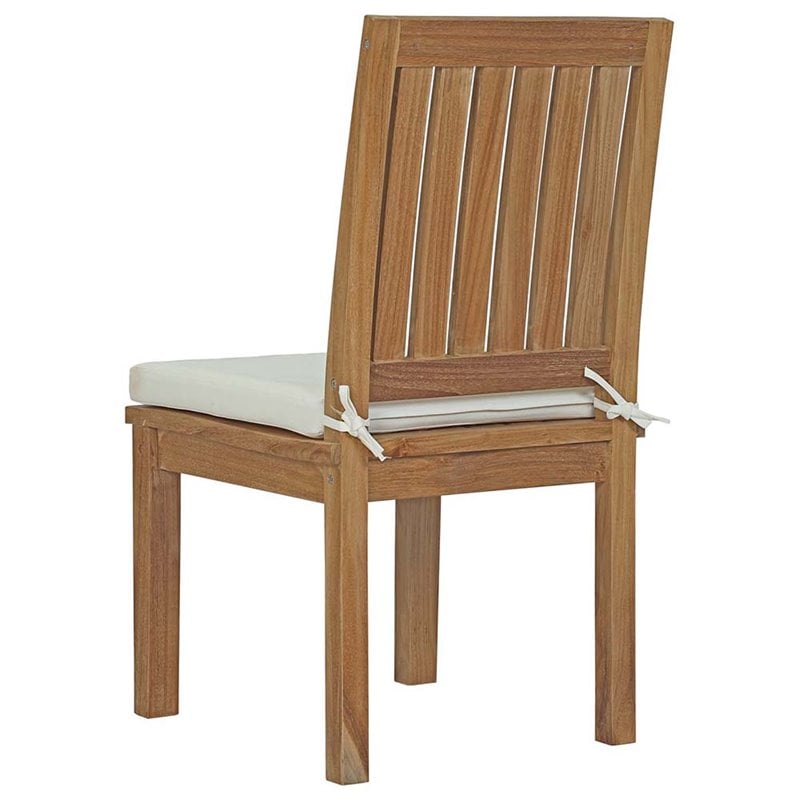 Afuera Living 11-Piece Teak Dining Set with Extension Table in Natural and White