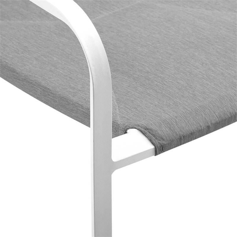 Afuera Living Modern Fabric Outdoor Patio Armchair Set of 2 in White/Gray