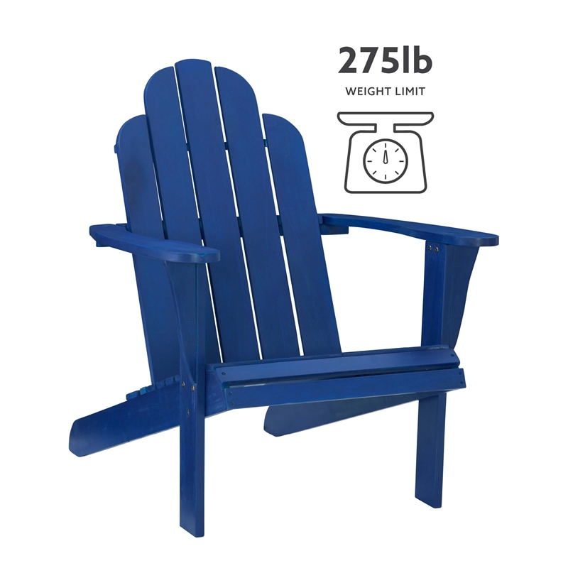 Afuera Living Acacia Wood Outdoor Chair in Blue Finish