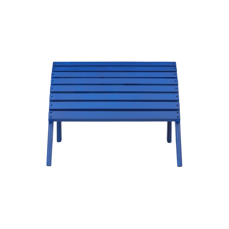 Afuera Living Outdoor Ottoman in Blue Acacia Wood