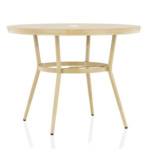 Afuera Living 40&quot Round Patio Bistro Table in Aluminum with Natural Finish