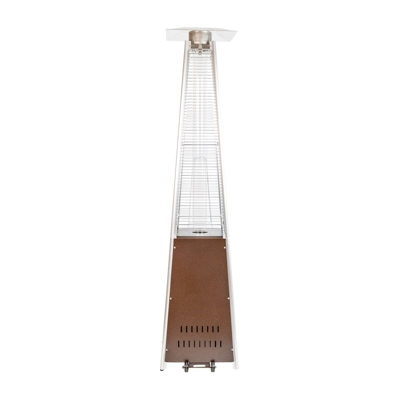 Afuera Living Metal Round Outdoor Patio Heater in Bronze with Wheels