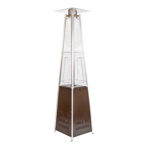 Afuera Living Metal Round Outdoor Patio Heater in Bronze with Wheels