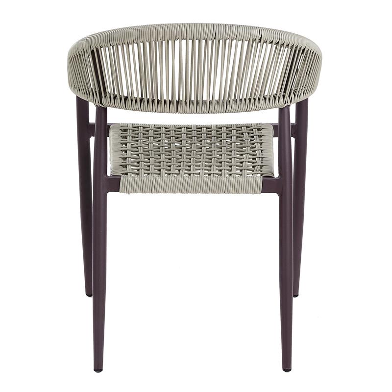 Afuera Living Clark Aluminum Patio Dining Chair in Dark Brown with Wicker