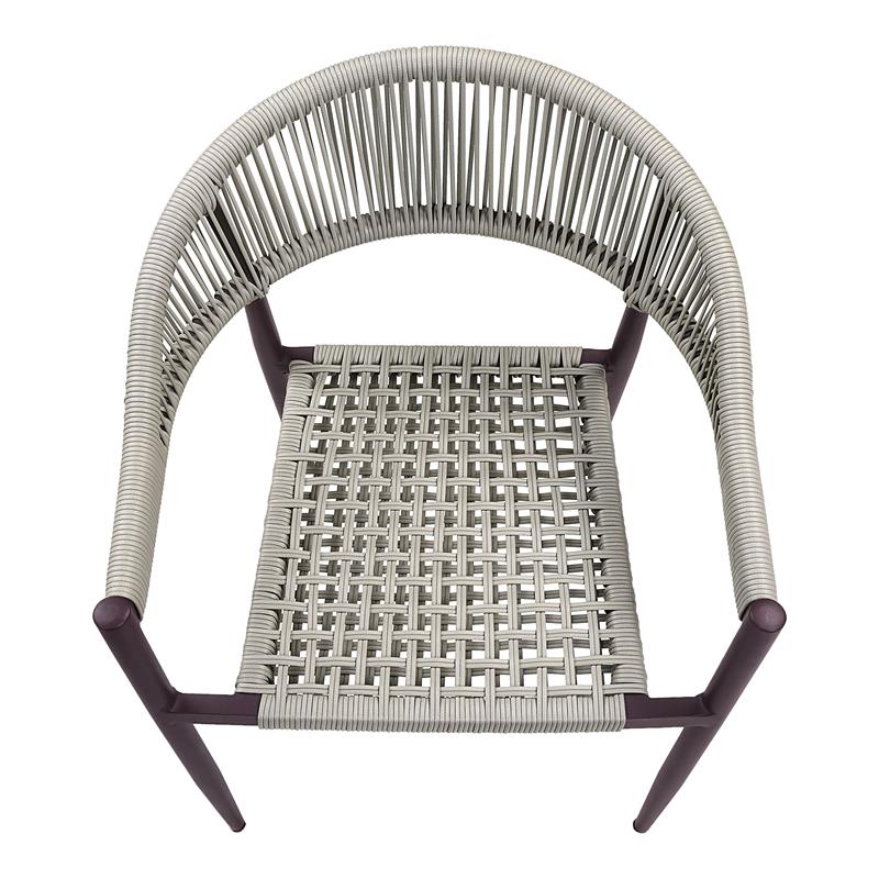 Afuera Living Clark Aluminum Patio Dining Chair in Dark Brown with Wicker