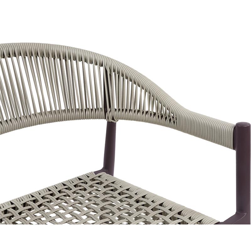Afuera Living Clark Aluminum Patio Dining Chair in Dark Brown with Wicker