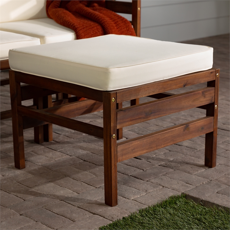Afuera Living Modular Acacia Wood Outdoor Furniture Set in Dark Brown
