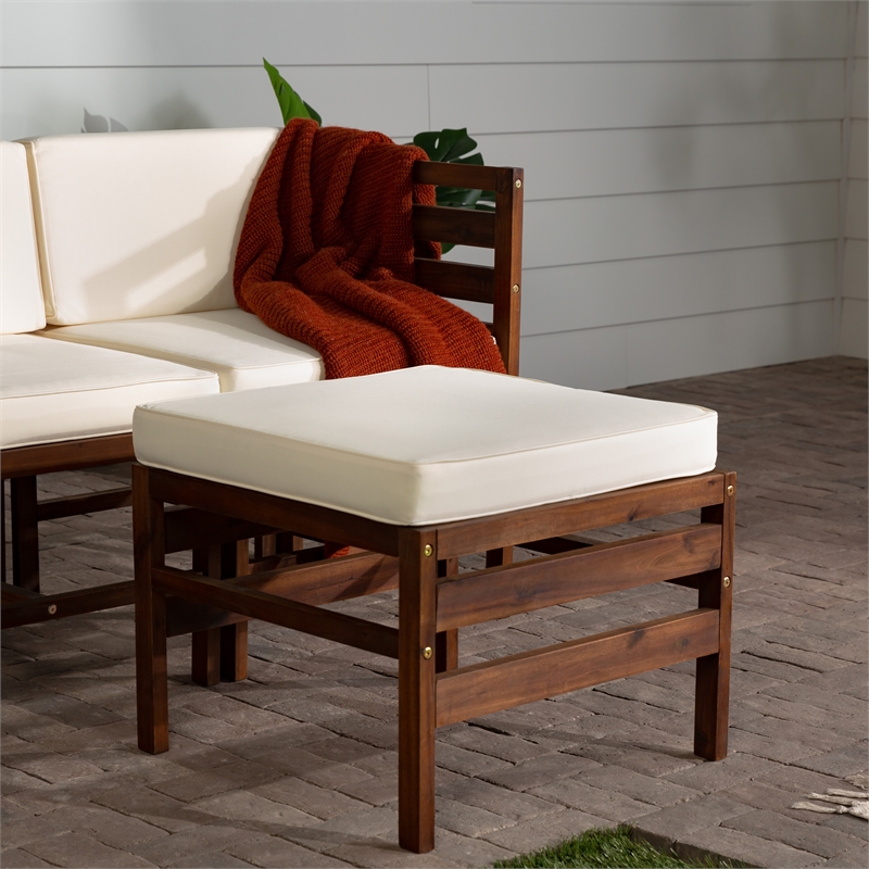 Afuera Living Modular Acacia Wood Outdoor Furniture Set in Dark Brown