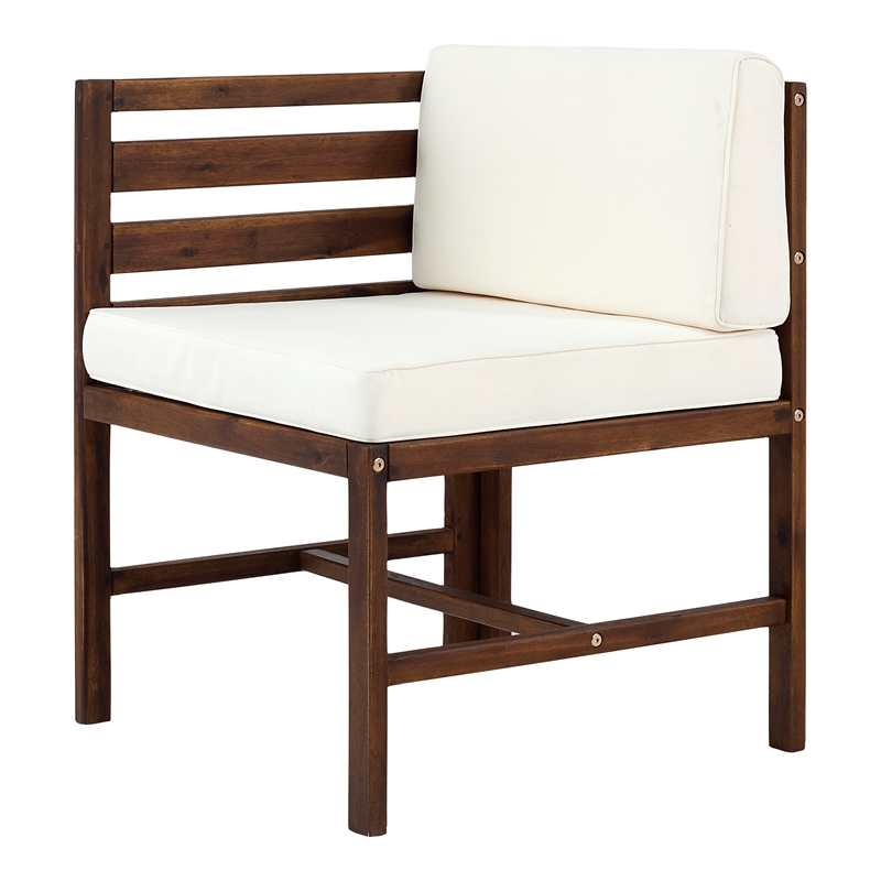 Afuera Living Modular Acacia Wood Outdoor Furniture Set in Dark Brown