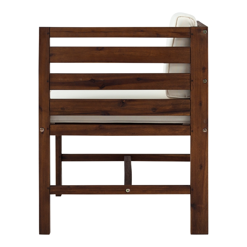 Afuera Living Modular Acacia Wood Outdoor Furniture Set in Dark Brown