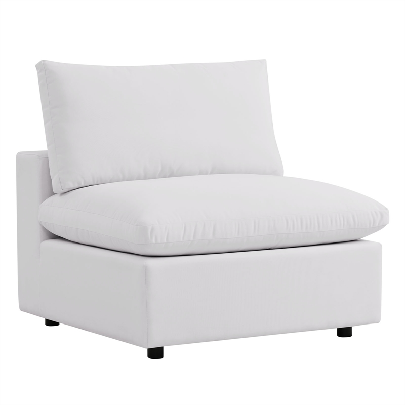 Afuera Living 5-Piece Modern Fabric Patio Sectional Sofa in White