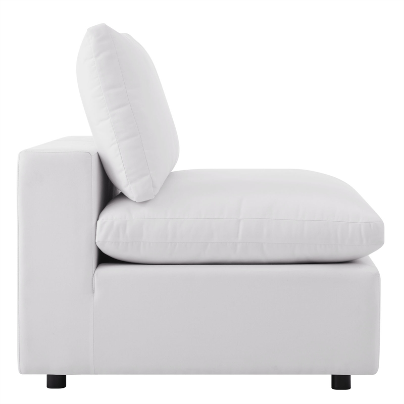Afuera Living 5-Piece Modern Fabric Patio Sectional Sofa in White