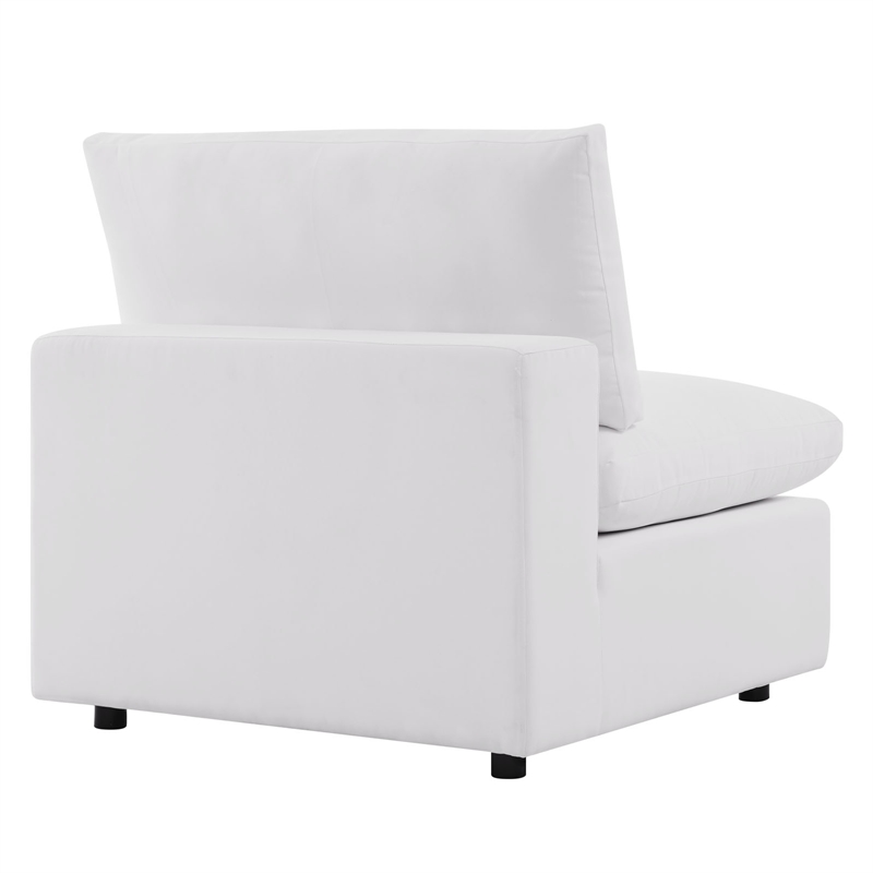 Afuera Living 5-Piece Modern Fabric Patio Sectional Sofa in White