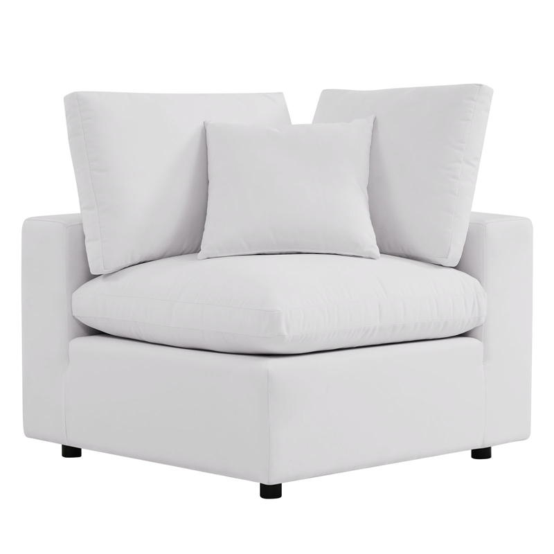 Afuera Living 5-Piece Modern Fabric Patio Sectional Sofa in White