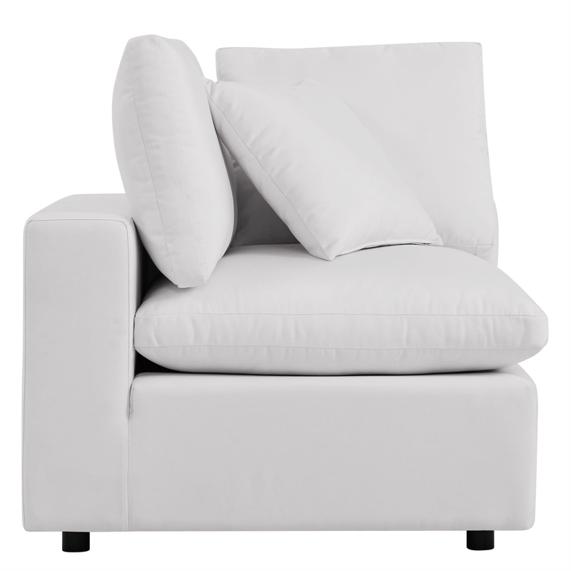 Afuera Living 5-Piece Modern Fabric Patio Sectional Sofa in White
