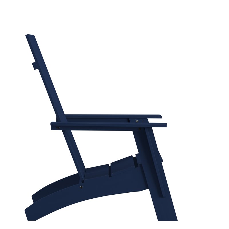 Afuera Living Navy Resin Adirondack Chair with Modern Dual Slat Design